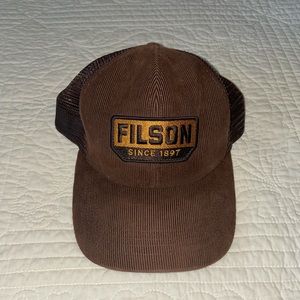Filson Brown Corduroy Trucker Hat